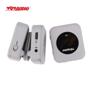 2.4G Wireless Dual Channels USB Wireless Lapel Microphone for Interview Speech Recording