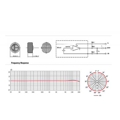 797AUDIO CZB9745-OL Electret Condenser Microphone with Omni-directional Polar Pattern