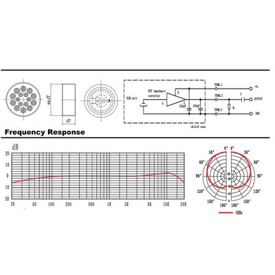 797 AUDIO CZB260-UL 26Mm Cardioid Electret Mic Dynamic Condenser Microphone Capsule Supplier