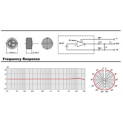 797AUDIO CZB6027S-OL 6mm Microphone Electret Capsule with Operating Voltage of 2.7V