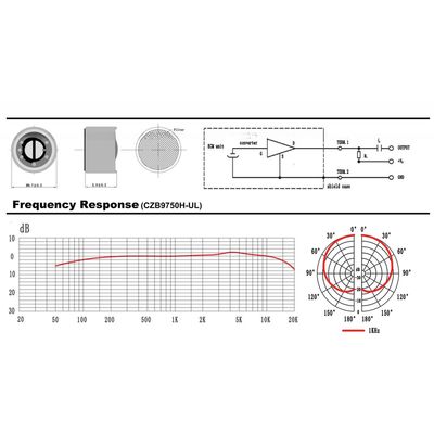 797AUDIO OEM/ODM Factory Supplier CZB9750 9.7Mm Omnidirectional Mic Microphone Electret Capsule