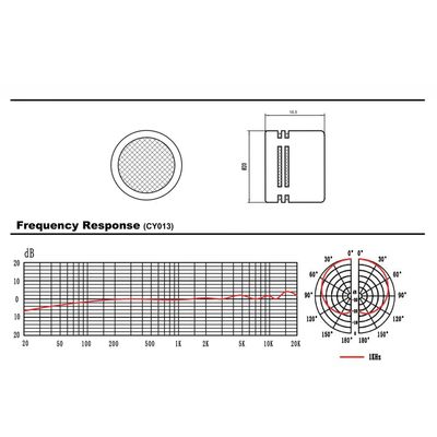797 Audio CY013 20Mm Mic Capsule OEM ODM Factory Supplier Cardioid Professional Electret Condenser Microphone Capsule