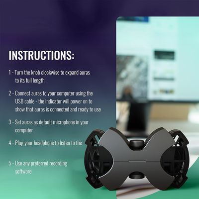 797AUDIO Auras Professional HRTF VR USB Digital Monitor Condenser Microphone ASMR Microphones