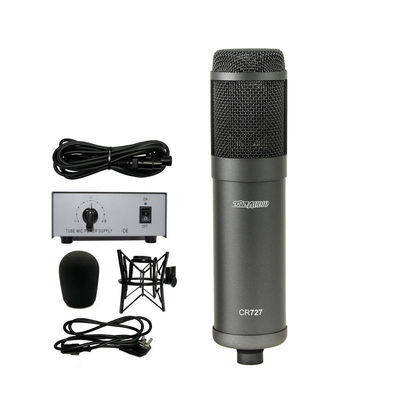 Sound 797AUDIO ATCR02 7-pin XLR Tube Condenser Microphone with Shockmount and Pop Filter Sponge Cover